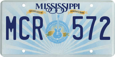 MS license plate MCR572