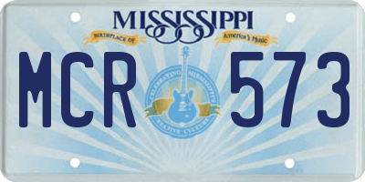 MS license plate MCR573