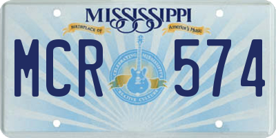 MS license plate MCR574