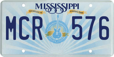 MS license plate MCR576