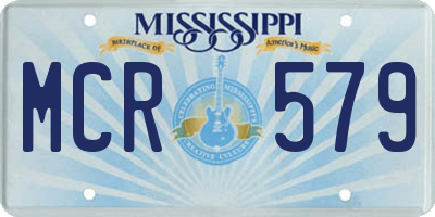 MS license plate MCR579