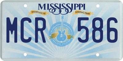 MS license plate MCR586