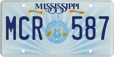 MS license plate MCR587