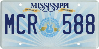 MS license plate MCR588