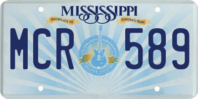 MS license plate MCR589