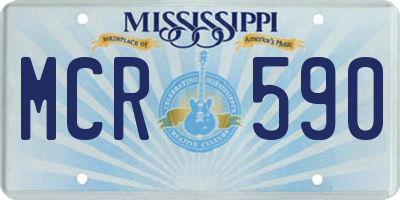 MS license plate MCR590