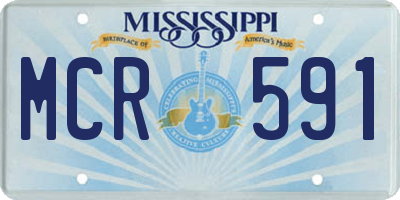 MS license plate MCR591