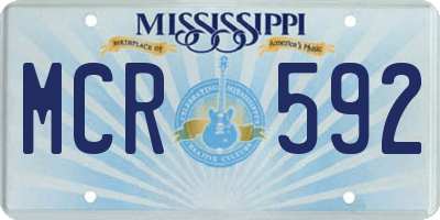 MS license plate MCR592