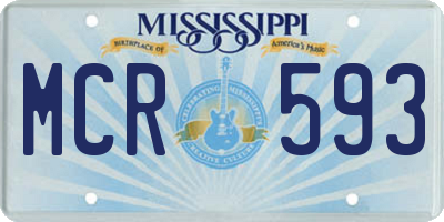 MS license plate MCR593
