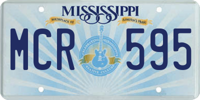 MS license plate MCR595