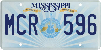 MS license plate MCR596