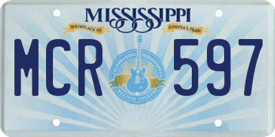 MS license plate MCR597