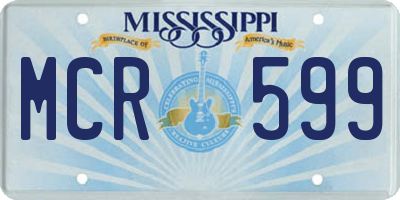 MS license plate MCR599