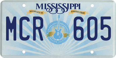 MS license plate MCR605