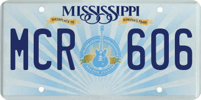 MS license plate MCR606