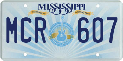 MS license plate MCR607