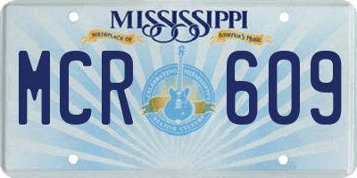 MS license plate MCR609