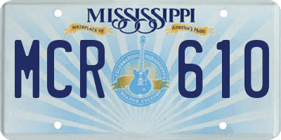 MS license plate MCR610