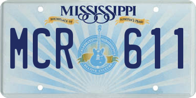MS license plate MCR611