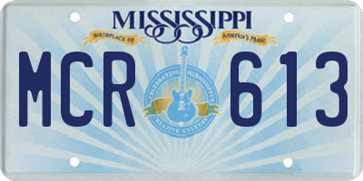 MS license plate MCR613