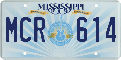 MS license plate MCR614