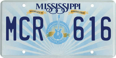 MS license plate MCR616