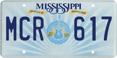 MS license plate MCR617