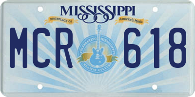 MS license plate MCR618
