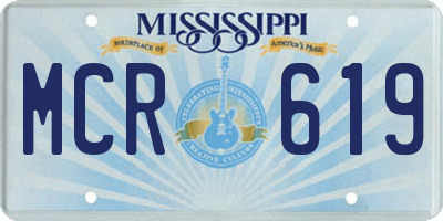 MS license plate MCR619