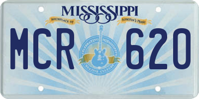 MS license plate MCR620