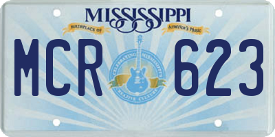 MS license plate MCR623