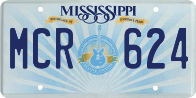 MS license plate MCR624