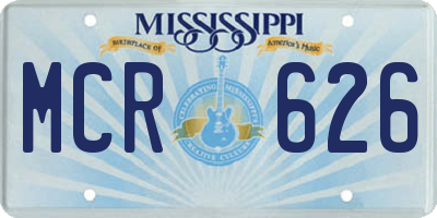 MS license plate MCR626
