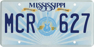 MS license plate MCR627