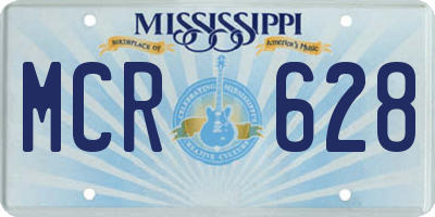 MS license plate MCR628