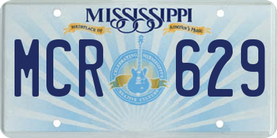 MS license plate MCR629