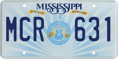 MS license plate MCR631