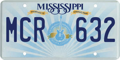 MS license plate MCR632