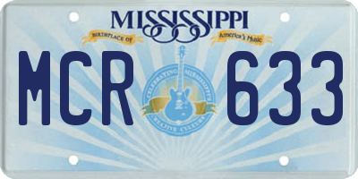 MS license plate MCR633