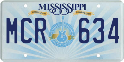 MS license plate MCR634