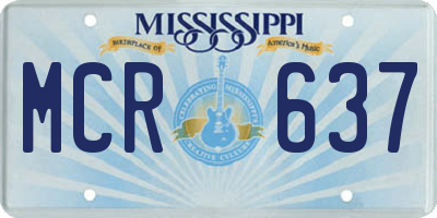 MS license plate MCR637