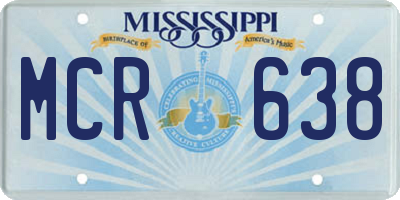 MS license plate MCR638