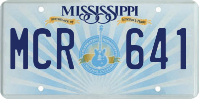 MS license plate MCR641