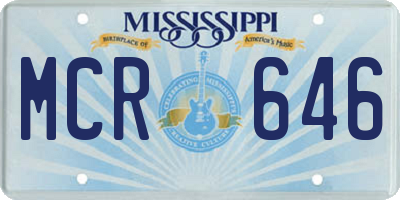 MS license plate MCR646