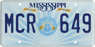 MS license plate MCR649
