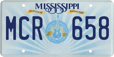 MS license plate MCR658