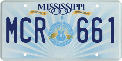MS license plate MCR661