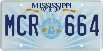 MS license plate MCR664