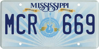 MS license plate MCR669