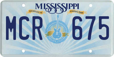 MS license plate MCR675
